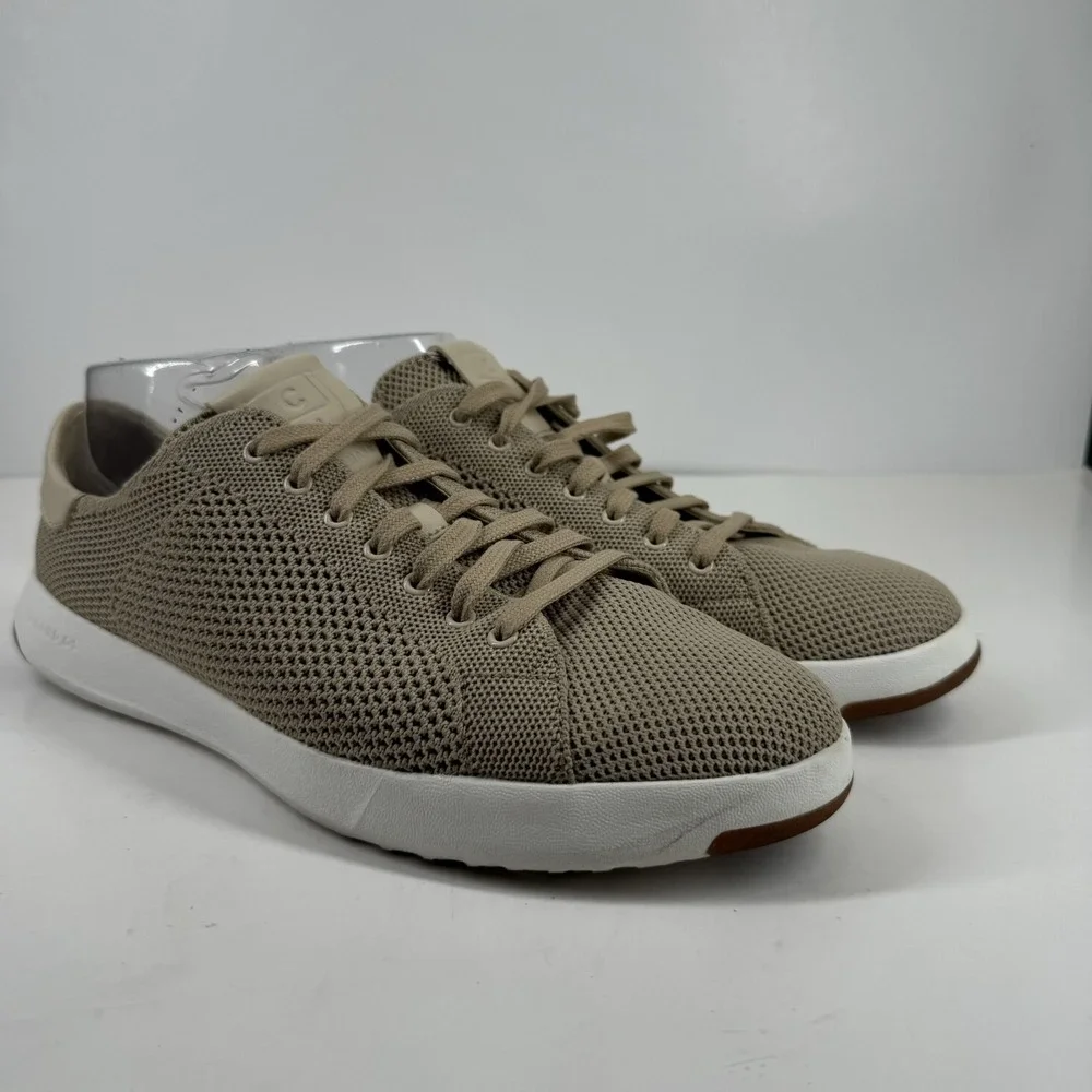 Cole Haan GrandPrø Tennis Stitchlite Men's US 9M Beige Knit Sneakers C26629